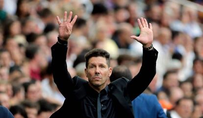 Simeone, el s&aacute;bado en Valencia.