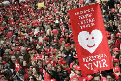 Manifestación de grupos antiabortistas en Madrid.