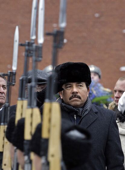 Daniel Ortega, durante un desfile en Moscú en diciembre pasado.