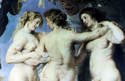 Pintura "Las tres gracias" de Rubens.