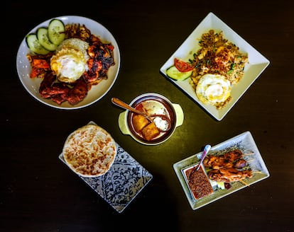 Selección de platos del restaurante Malaysia. 