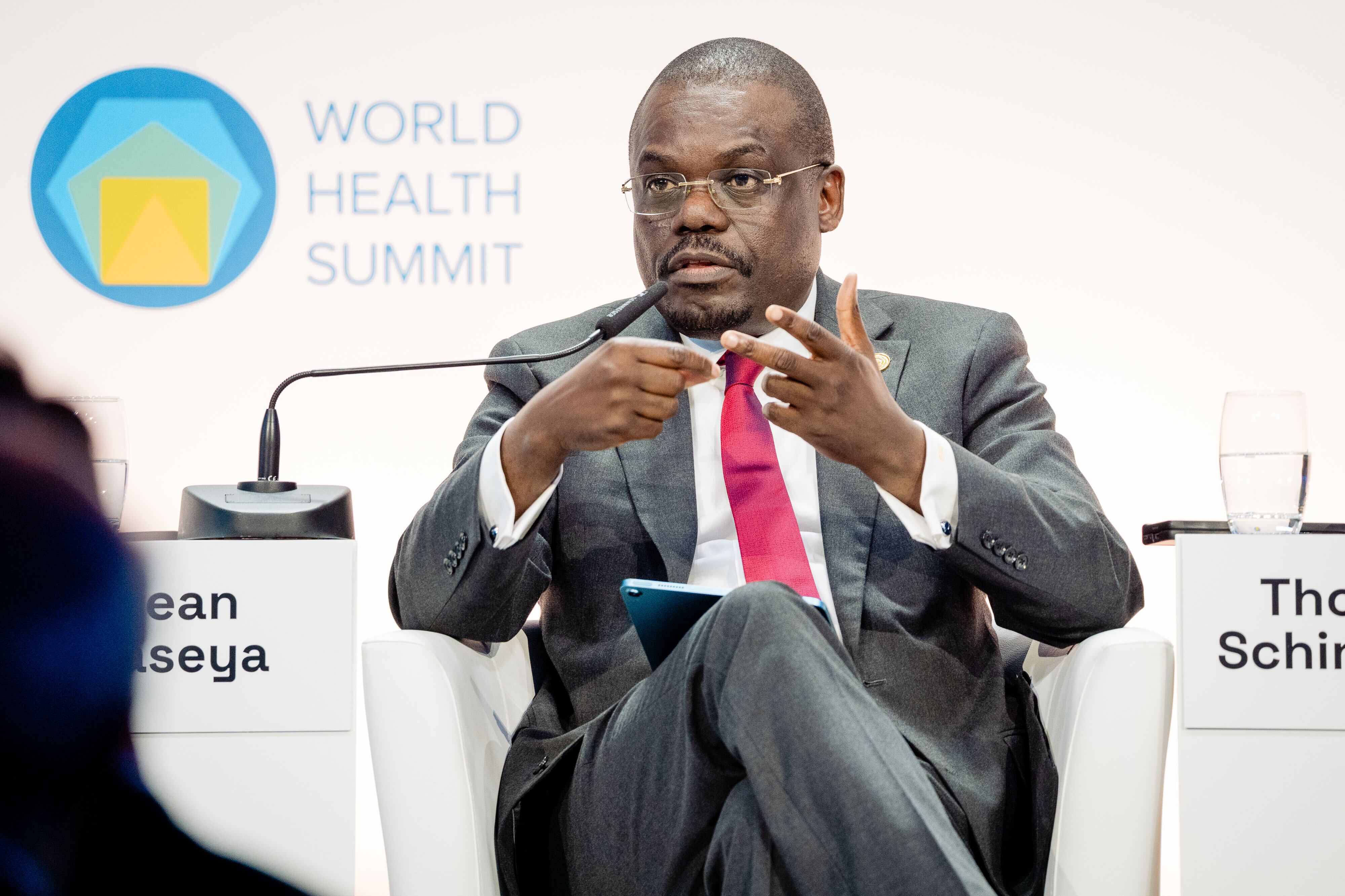 Jean Kaseya, director general del Centro Africano para el Control y la Prevención de Enfermedades, durante una de sus intervenciones en la Cumbre Mundial de la Salud, el pasado domingo en Berlín.