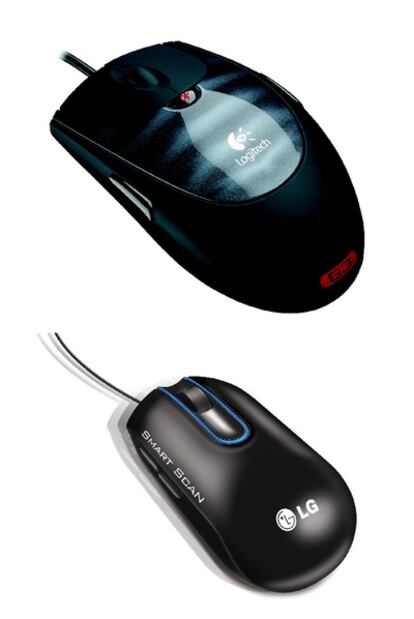 Los ratones siguen vivos. Dos modelos de última generación de Logitech y LG.