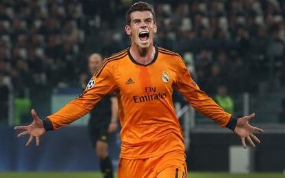 Bale celebra su gol al Juventus.