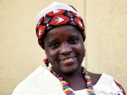 Mariam Nana, presidenta de la cooperativa de mujeres transformadoras de arroz.