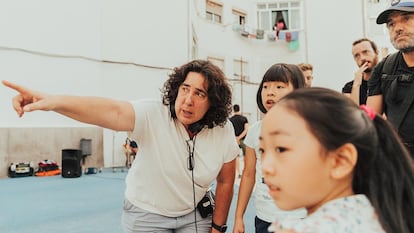 Arantxa Echevarría, en el rodaje de 'Chinas'.