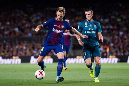 Ivan Rakitic y Gareth Bale durante el partido de ida.