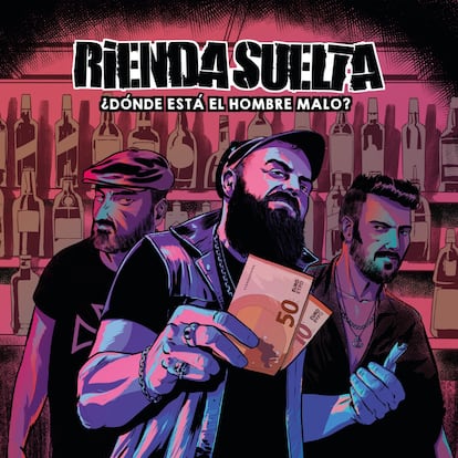 Portada del disco ?Dnde est el hombre malo?, de Rienda Suelta.   