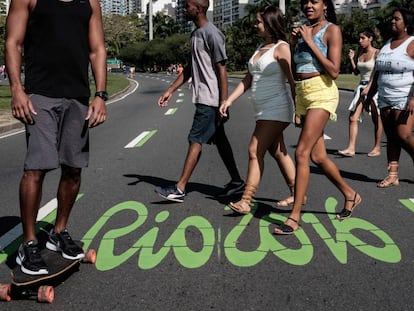 Rua fechada para o tr&acirc;nsito no Rio. 