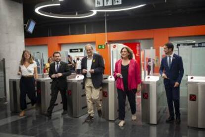 El 'president' Quim Torra y la alcaldesa Ada Colau en la inauguración.