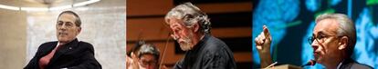 Alguns dels savis entrevistats per Rob Riemen al seu llibre: el prestigiós neurocientífic Antonio Damasio (dreta), el mític exdirector del Metropolitan de Nova York, Philippe de Montebello (esquerra), i el músic Jordi Savall. Als tres no els tremola la veu en retratar amb duresa el paper de la cultura a la societat actual.