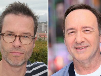 Guy Pearce, en mayo de 2014 (izquierda); y Kevin Spacey, en junio de 2017 en Londres (derecha).