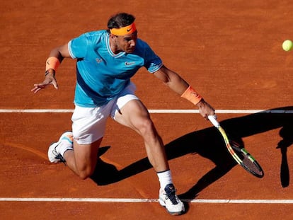 Nadal, durante su partido con Struff.