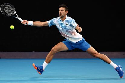 Novak Djokovic, este domingo durante la final del Open de Australia. 