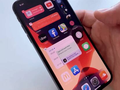 Widgets de iOS en iPhone.