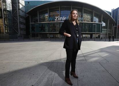 Paz Aparicio, en la entrada del Wizink Center. 