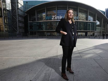 Paz Aparicio, en la entrada del Wizink Center. 