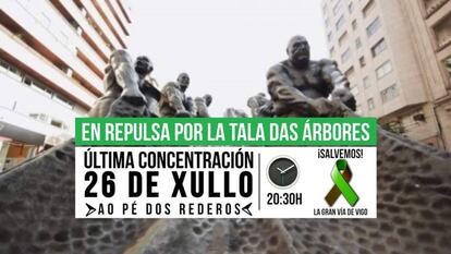 Cartel de la convocatoria de la plataforma ciudadana Salvemos la Gran Vía de Vigo.