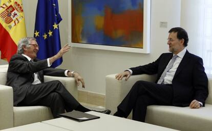 Mariano Rajoy y el alcalde de Barcelona, Xavier Trias, en la Moncloa