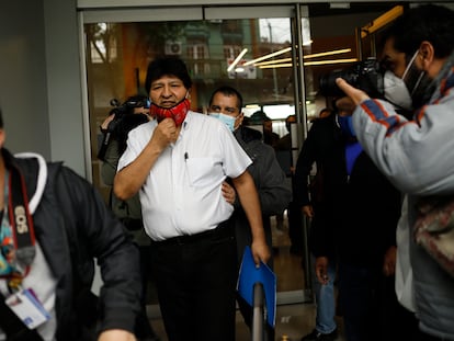 El expresidente de Bolivia, Evo Morales, sale del hotel de Buenos Aires, el pasado 22 de octubre.