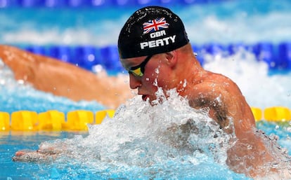 Peaty, durante la final de los 50 metros braza, este miércoles.
