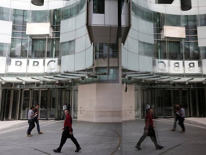 A entrada principal da sede da BBC, em Londres.