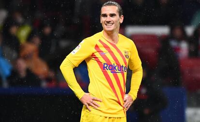 Griezmann, durante el partido entre el Atlético y el Barcelona en el Wanda Metropolitano.