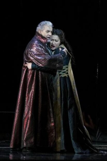 Pl&aacute;cido Domingo, durante el ensayo de la &oacute;pera de Verdi &#039;Simon Boccanegra&#039;. 