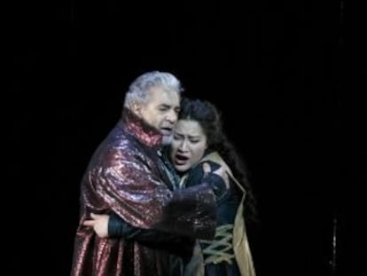 Pl&aacute;cido Domingo, durante el ensayo de la &oacute;pera de Verdi &#039;Simon Boccanegra&#039;. 