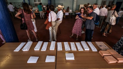 Ambiente en un colegio electoral en las elecciones generales del pasado 23-J.