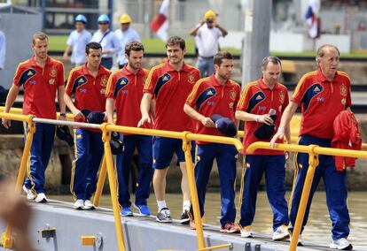 Los jugadores, de visita por Panamá.