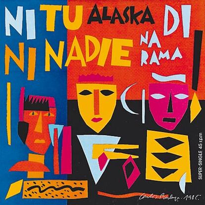 Portada para<i> Ni tú ni nadie </i>(1985), disco de Alaska y Dinarama, realizada por Carlos Berlanga.