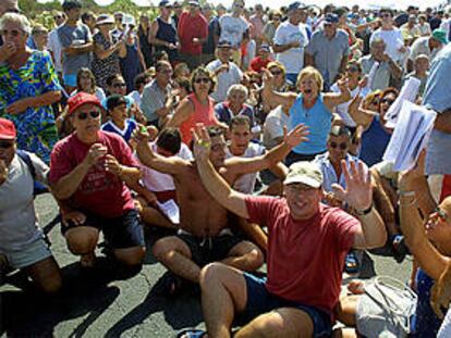 Aspecto de la manifestación de Matalascañas.