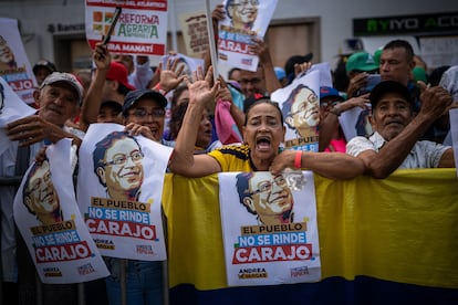 Simpatizantes de Gustavo Petro en Barranquilla, Colombia. 