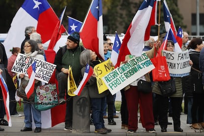 Protesta contra el gobierno de Gabriel Boric