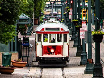 Tranvía en la ciudad de Memphis.