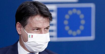 El primer ministro italiano  Giuseppe Conte, el viernes en la cumbre de líderes de la UE