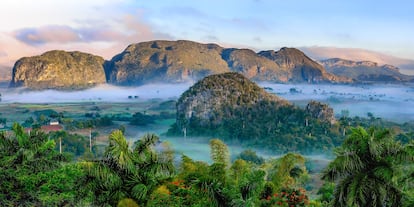 Paisaje del  valle de Viñales, en Pinar del Río, declarado patrimonio mundial por la Unesco.  