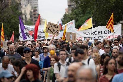 Un momento de una protesta, este miércoles, contra el evento de Formula 1 en Barcelona.