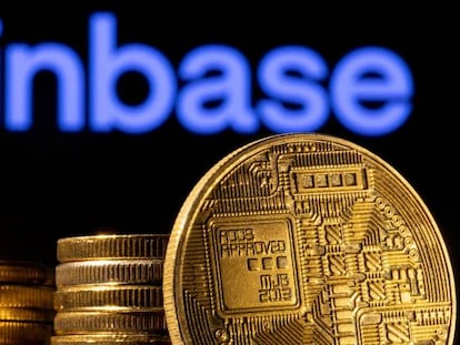 Logo de la plataforma Coinbase. 