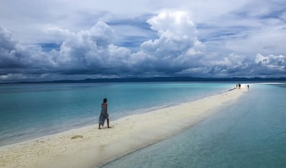 El brazo de arena del cayo Kalanggaman (Filipinas).  
 