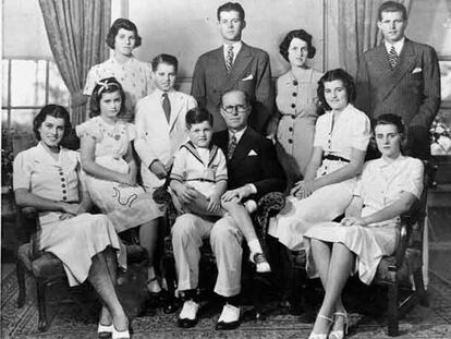 La familia Kennedy, en Nueva York, en 1938.