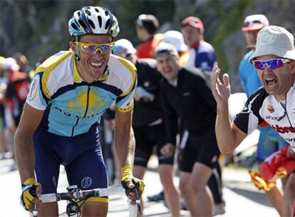 Alberto Contador durante la subida a Arcalis.