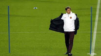 Rudi García, este lunes en el Camp Nou.