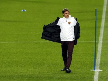 Rudi García, este lunes en el Camp Nou.