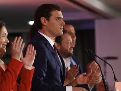 Albert Rivera, durant la nit electoral.