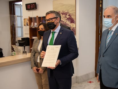 Manuel Gavira, en la presentación de la enmienda a la totalidad a los Presupuestos de 2022.