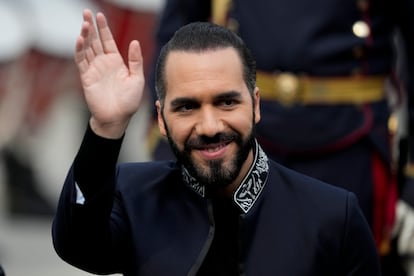 El presidente de El Salvador, Nayib Bukele, durante un viaje a Buenos Aires. 