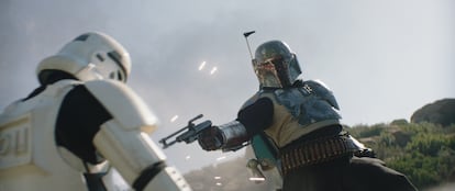 Temura Morrison como Boba Fett en la segunda temporada de 'The Mandalorian'.