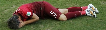 Coentrão, lesionado durante el partido ante Alemania